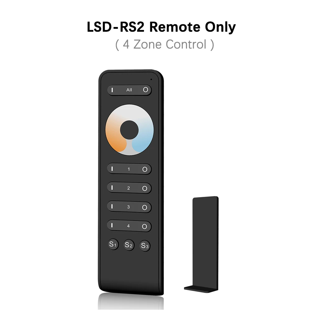 LSD-RS2 Remote Only Lisxchda теплый белый свет/холодный белый двойной Цвет Светодиодные ленты 4-Зона CCT DC12V 24V 10A 2,4G RF Беспроводной с Wi-Fi и дистанционным управлением Совместимость - Цвет: LSD-RS2 Remote Only