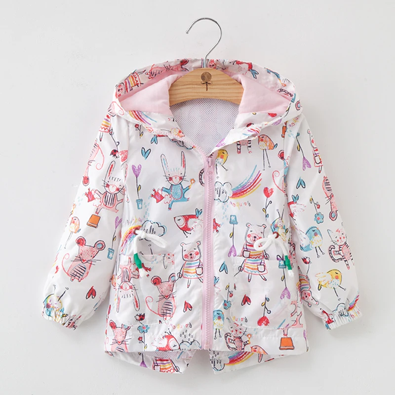 Meoea Kids Outerwear&ampCoats New Spring Autumn Cartoon Fruit Print Oxford Coats Hooded Unisex for 3-7Y Girls Clothes Coat | Детская