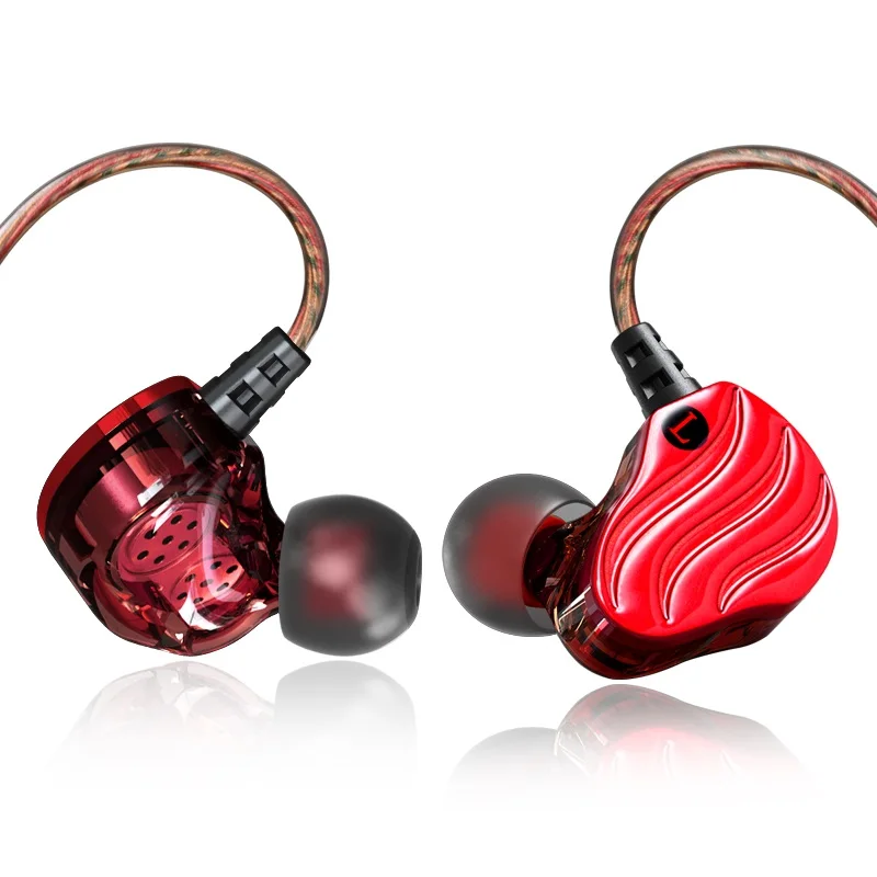 Спортивные наушники inears динамический стерео бас с красным черным цветом hifi