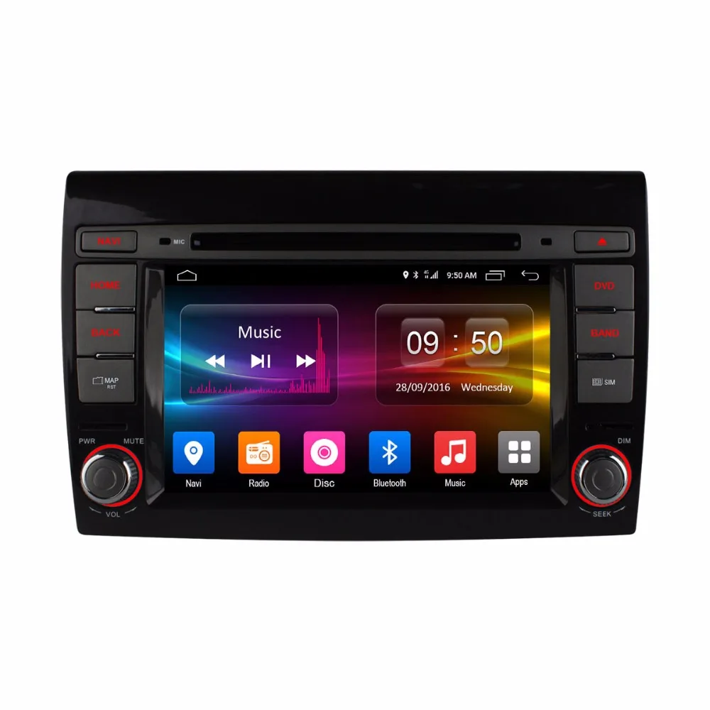Автомобильный DVD-плеер HD 1024 Octa Core 2 Гб RAM Android 6 0 для Fiat Bravo 2007 2008 2009 2010 2011 2012 2013 2014 GPS