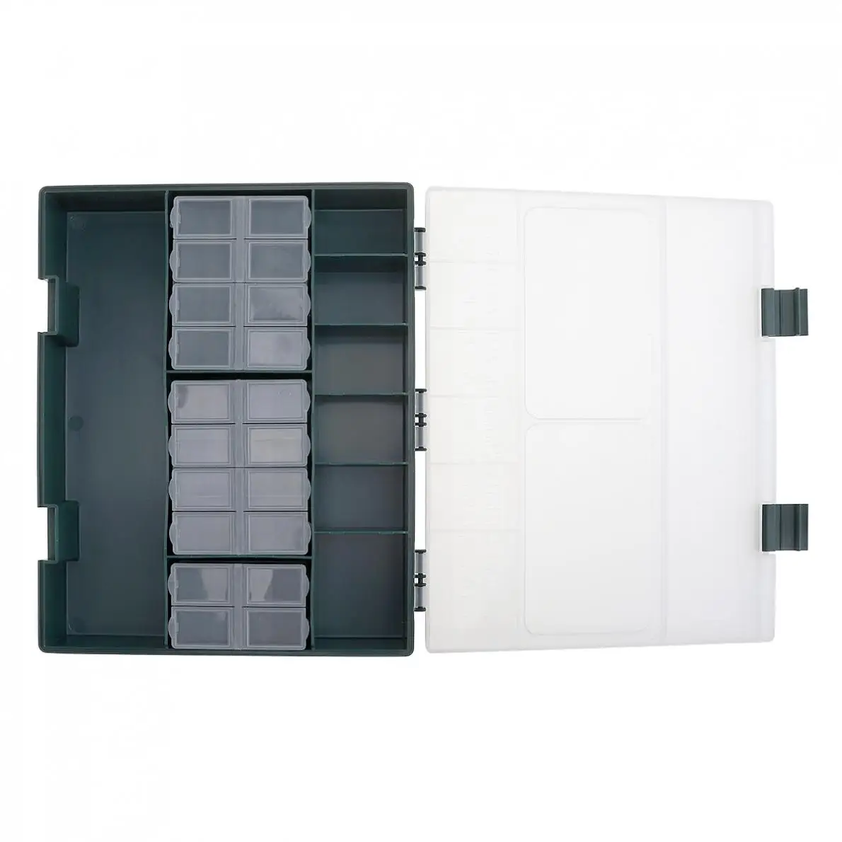 

Large Capacity Carp Fishing Tackle Box Built-in 6 Separate Small Storage Box Case with Ruler for Athletics Leisure Carp Fishing