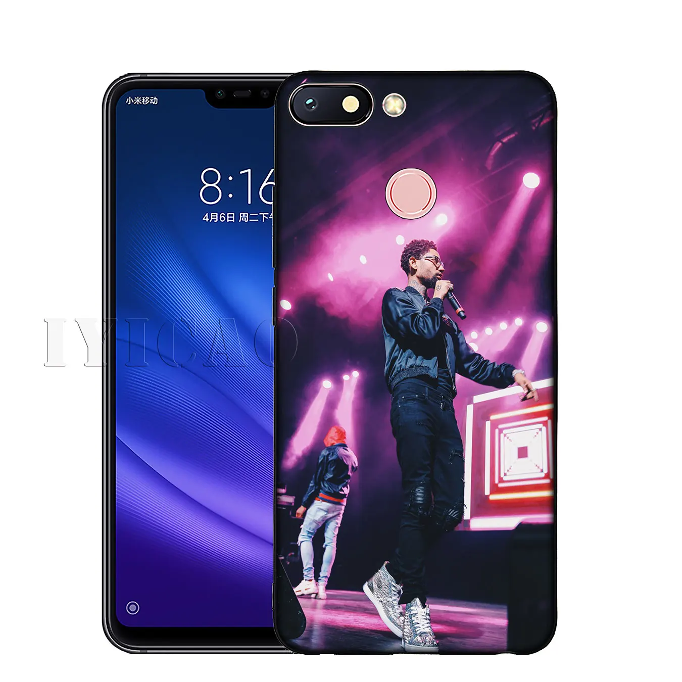 IYICAO Pnb Rock Soft Silicone Phone Case for Xiaomi Redmi K30 K20 8A 7A 6A 5A S2 GO Note 8 8T 7 5 6 Pro Black TPU Cover |