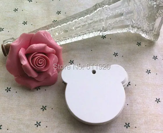 

free shipping 400 pcs a lot 6x6cm blank white paper hang tag/cake gift price tags/clothing hang tags/labels/DIY tags/cards