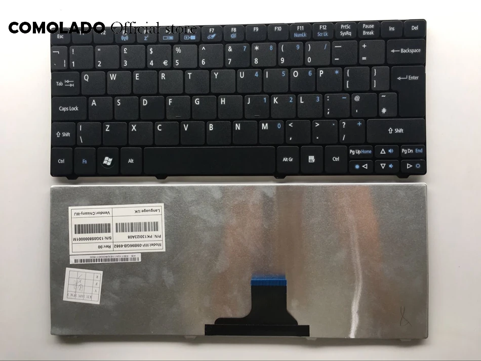 UK Клавиатура для ноутбука Acer Aspire one 751 751H 721 3935 3936 ZA3 1810T черная британская раскладка