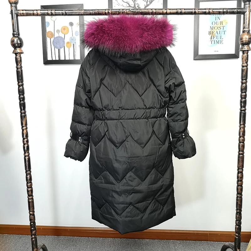 Огромный натуральным мехом енота 2018 зимняя куртка Для женщин Женская обувь
