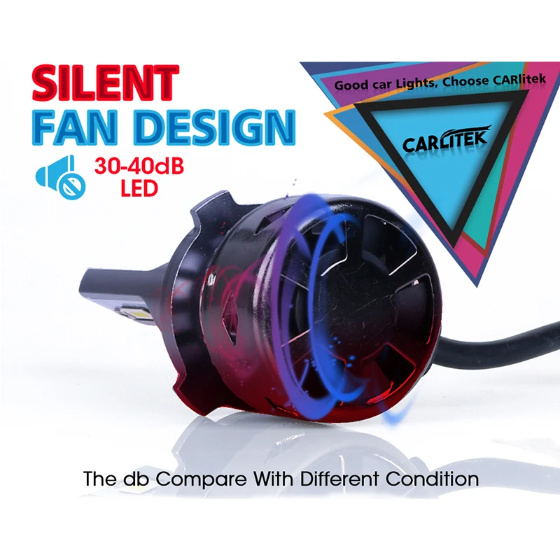 Carlitek мини светодиод машины фары лампы H7 H4 H11 H1 9005 9006 SMD Led чип 10000LM 72 W для 6000 K