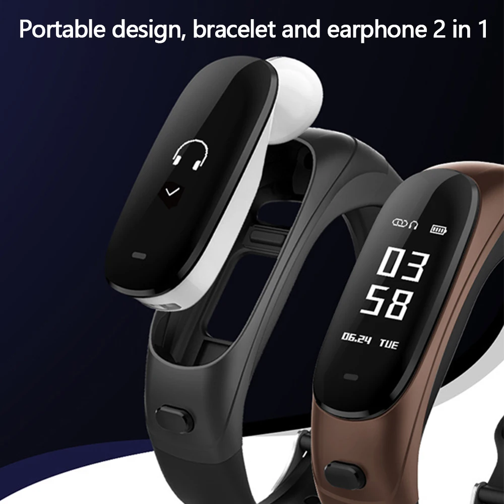 Smart band V08 Смарт часы браслет Водонепроницаемый наушники Сенсор Фитнес трекер