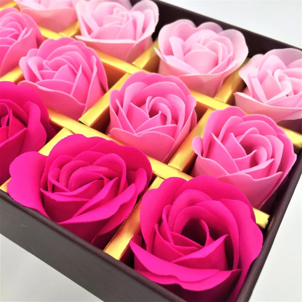 Роза Мыло цветок ароматические лепестки цветка 18 головок с коробкой для День