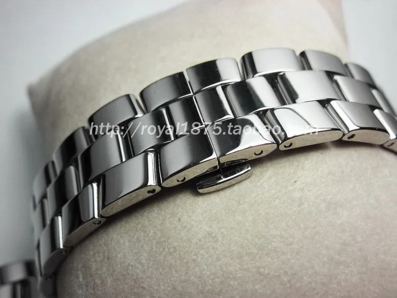 

High quality butterfly buckle polished solid 304 stainless steel 18mm 20mm 22mm 24mm steel belt steel bracelet For brand strap