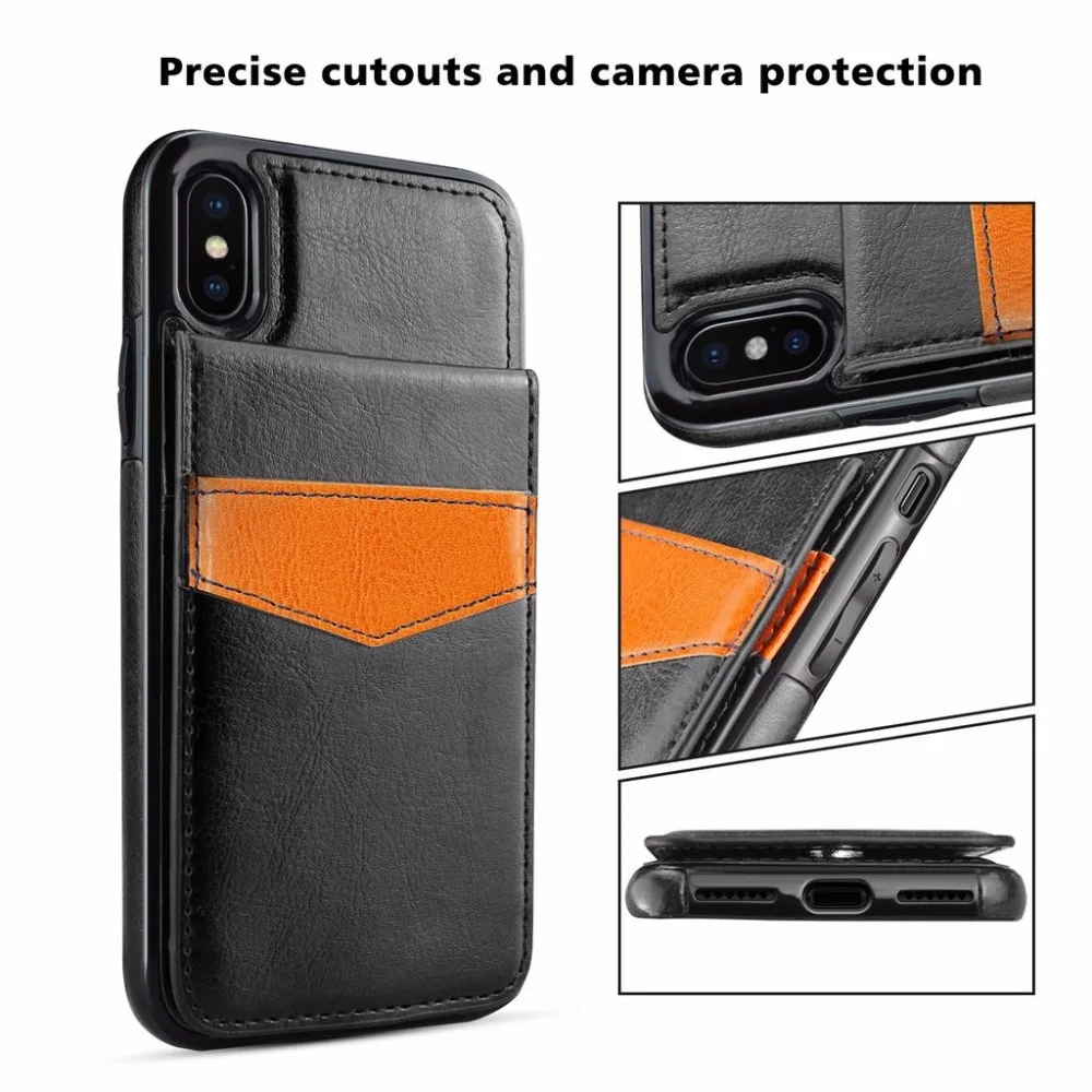 For iPhone XS Max XR X Case Leather Wallet Magnetic Flip Cover Thin Slim iphone 8 7 Plus 6 6s |