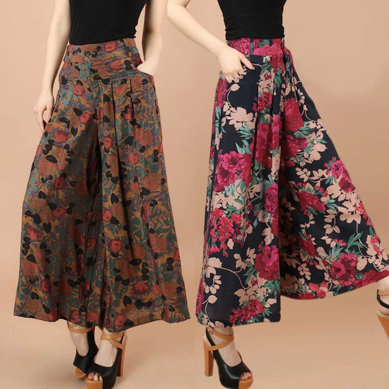 Фото Plus Size Women Floral Pants 2015 Summer Casual High Waist Wide Leg Trousers Fashion Loose Pantalones Capris Женская одежда Plus Size Women Floral Pants 2015 Summer Casual High Waist Wide Leg Trousers Fashion Loose Pantalones Capris Женская одежда