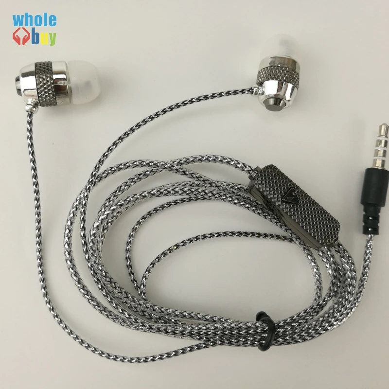 500 шт./лот оптовая продажа In ear Earbuds1.1m Универсальный 3 5 мм Jack с украшением в виде
