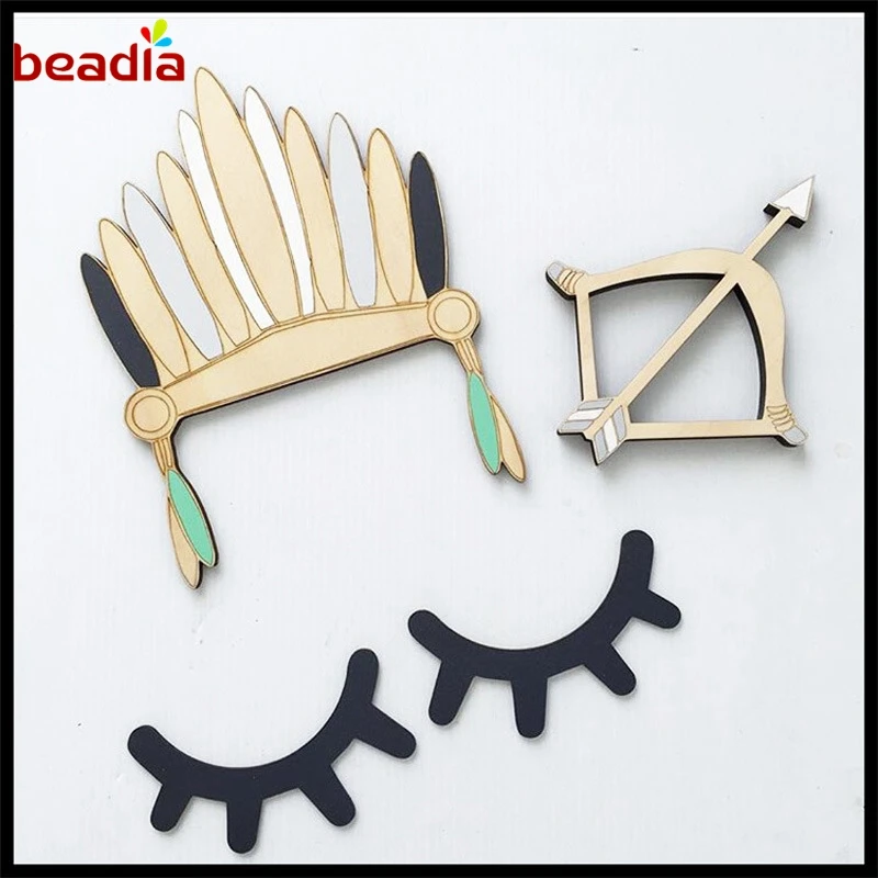 New Style Cute Wood 3D Eyelash Wall Decor Eye lash Stick Children Kids Baby Room Background Sticker Home Decoration | Дом и сад