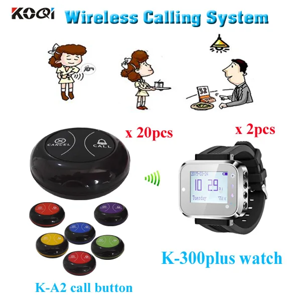

Ycall Новый K-A2 колокол вызова официанта K-300plus часы оповещения по громкой связи беспроводного сервиса кнопка вызова пейджер