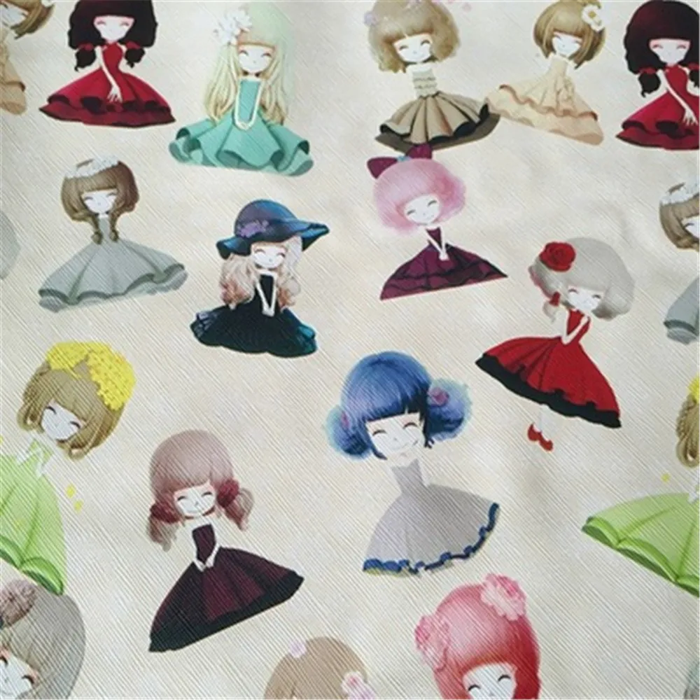 Искусственный искусственная кожа 50*135 см Kawaii Мультфильм искусственная кожа с тиснением лист для самостоятельного пошива одежды сумки узел-бант Декор