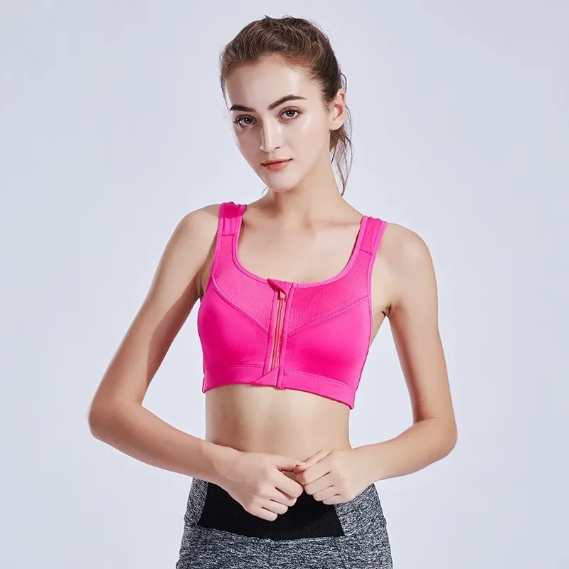 Спортивный бюстгальтер пуш ап на молнии ударопрочный женский для фитнеса и йоги