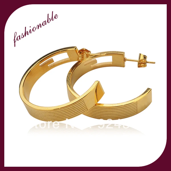 18K gold plating 316L Stainless Steel hip hop earrings fashion Punk jewelry wholesale | Украшения и аксессуары