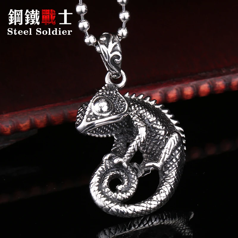 Стали солдат уникальный нержавеющая сталь ящерица кулон для человека личности