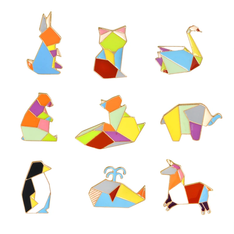 1 шт. и рисунком в виде птичек-оригами заколки с животными Кнопка кролик Лебедь