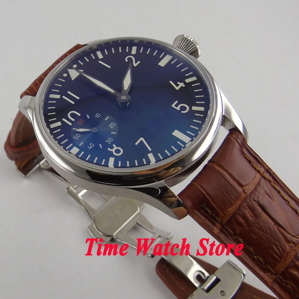 44 мм Parnis черный циферблат светящаяся раскладывающаяся застежка механические 6497