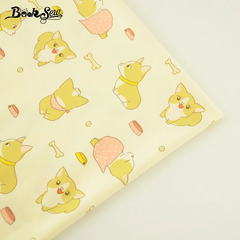 Стеганая ткань из твила и хлопка с рисунком милых собак домашний текстиль для