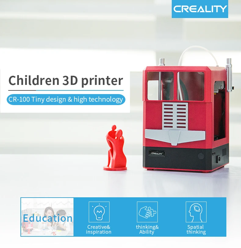 Новинка! Creality CR-100 модель Junior 3d принтер компактный размер настольный 3d принтер Полностью Собранный автоматическое выравнивание с пультом дистанционного управления