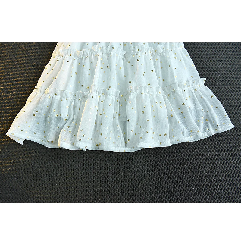 Платья для девочек Новинка лета 2020 детская одежда позолоченное платье принцессы