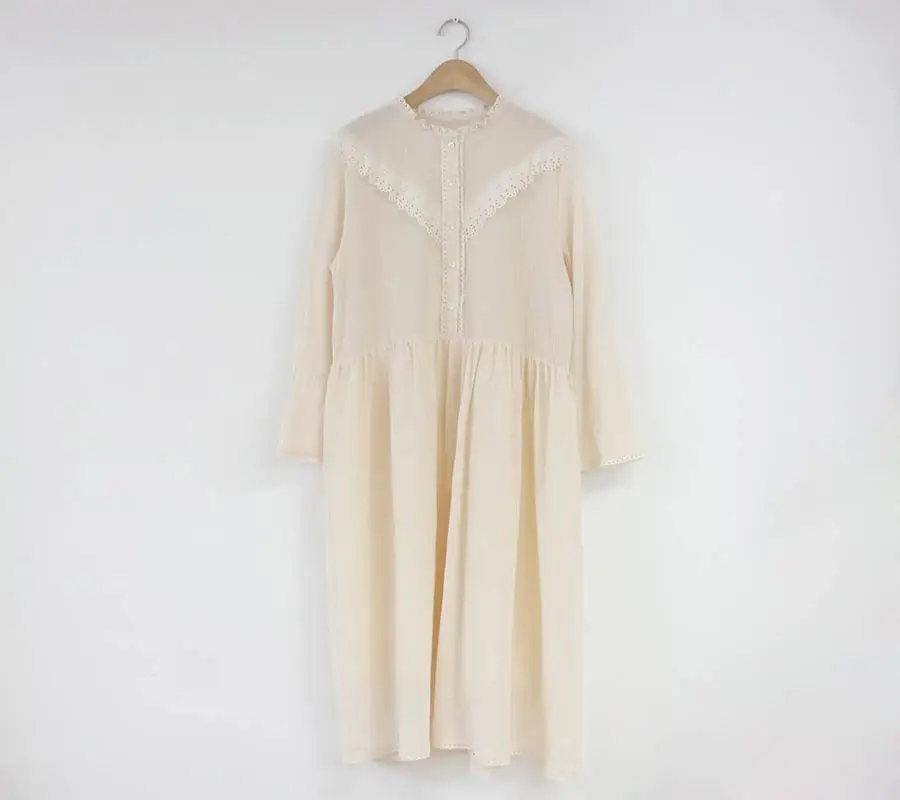 Meters apricot Новинка, S-XL, весеннее женское платье, повседневное, бохо, OL, повседневное, хлопок, лен, длинный рукав, женские платья, женское платье, robe femme Vestido - Цвет: Meters apricot