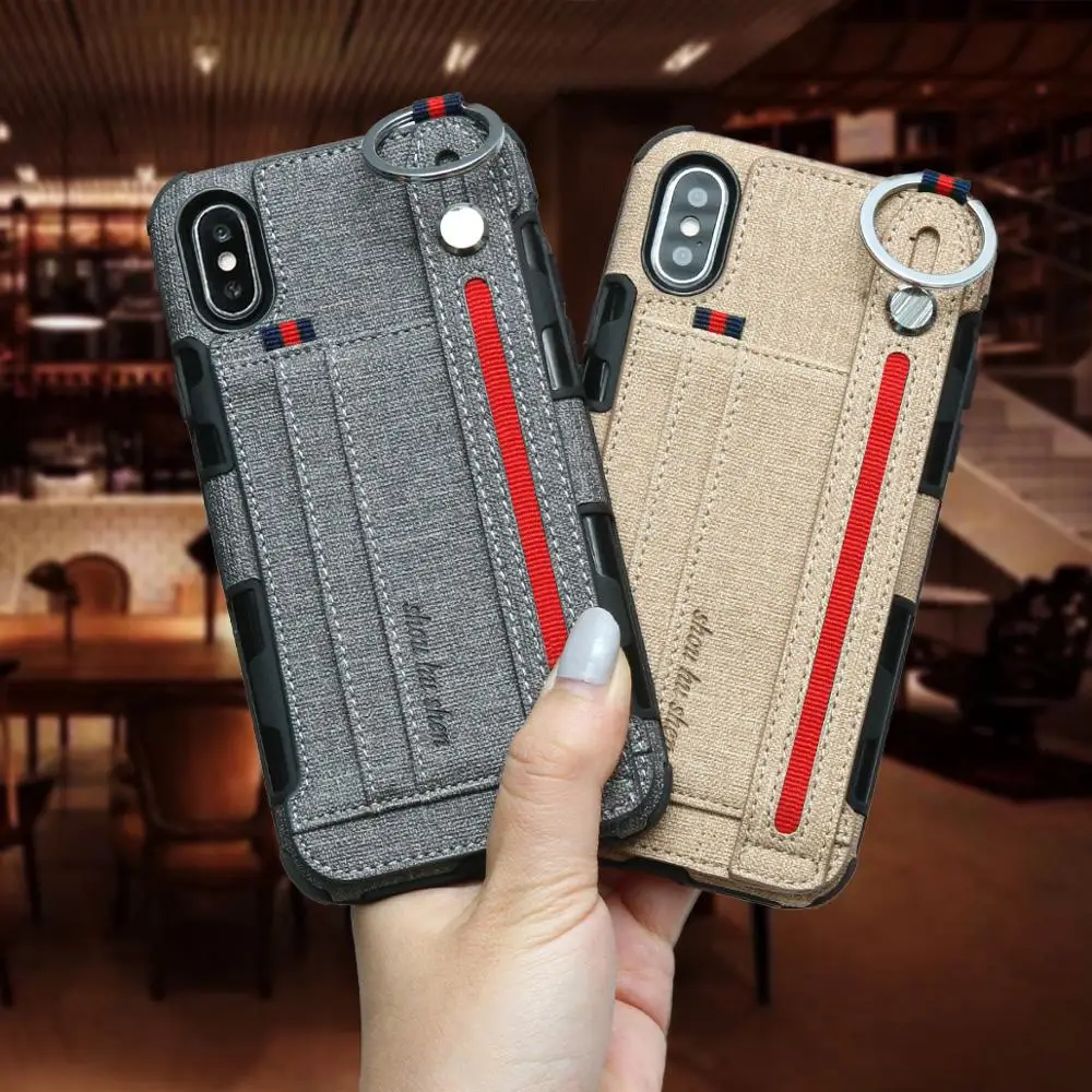 Джинсовый браслет из искусственной кожи чехол для iPhone X XS MAX XR 6 6s 7 8 Plus