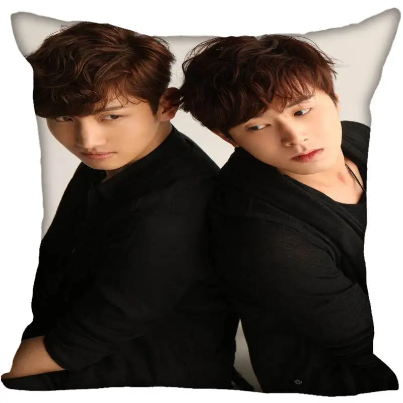 Пользовательский TVXQ! Наволочки с принтом квадратная шелковая наволочка для дома декоративная атласная Наволочка на молнии(одна сторона