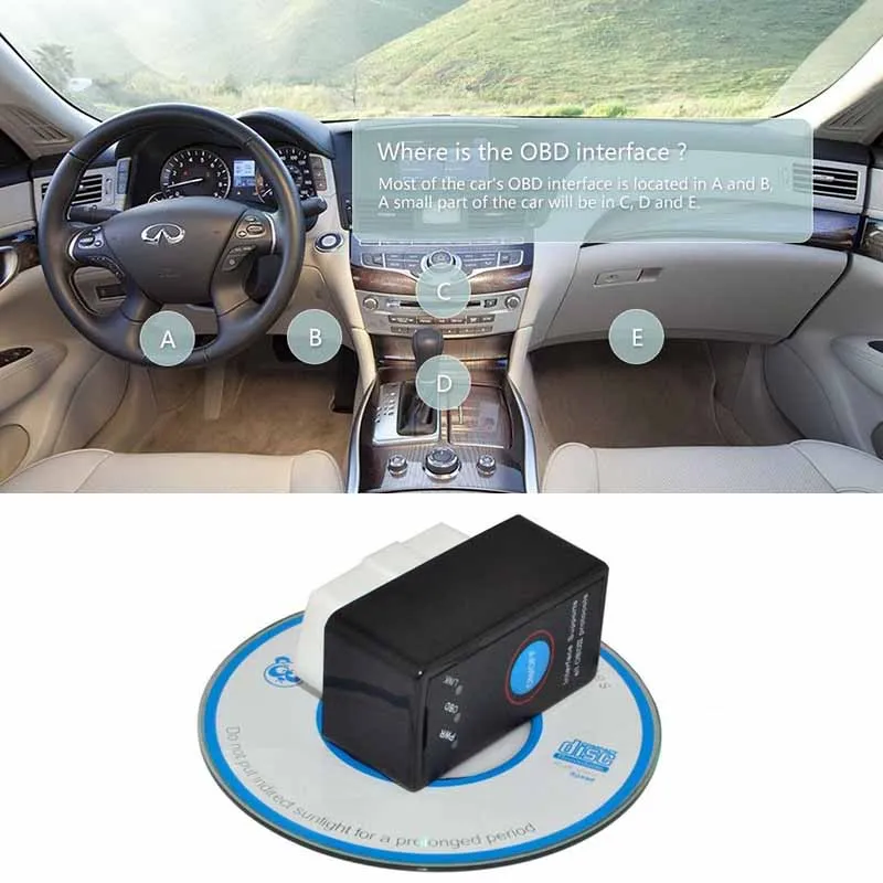 JX LCLYL ELM327 V1.5 Bluetooth OBDII OBD2 диагностический сканер с Мощность