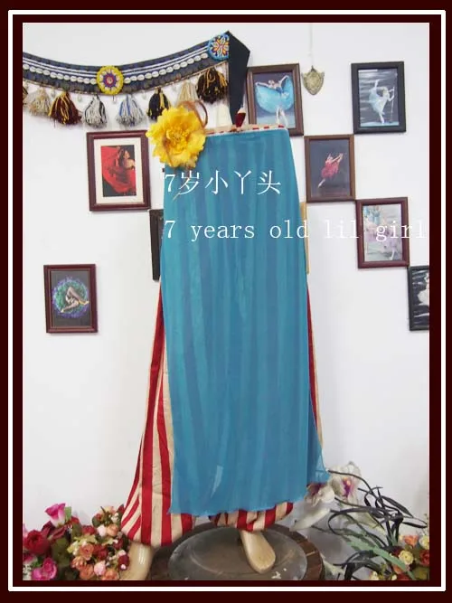 

7Years Old Lil Girl Transparent Thin Skirt With Open Slit Belly Dance CX017