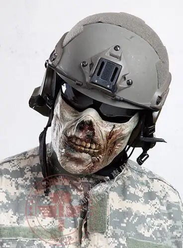 Tactical Mask 4 Страшная маска зомби на половину лица из смолы для Хэллоуина, маскарада, косплей, 4 цвета, тактическая защитная маска CS для улицы - Цвет: Tactical Mask 4
