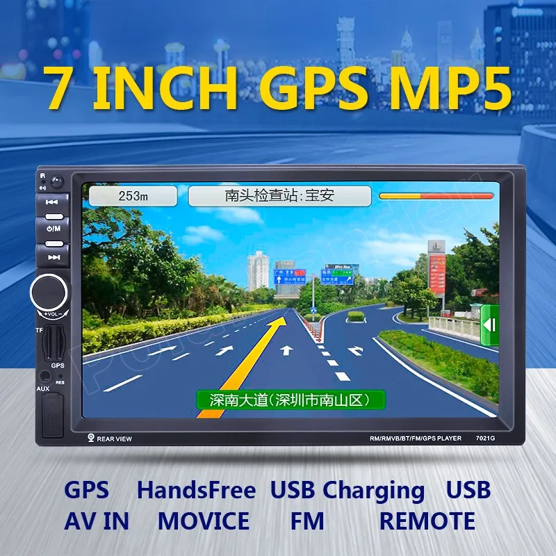 Автомобильный Авторадио Стерео аудио 7 'ƈ DIN Bluetooth Сенсорный экран MP5 MP4 плеер GPS