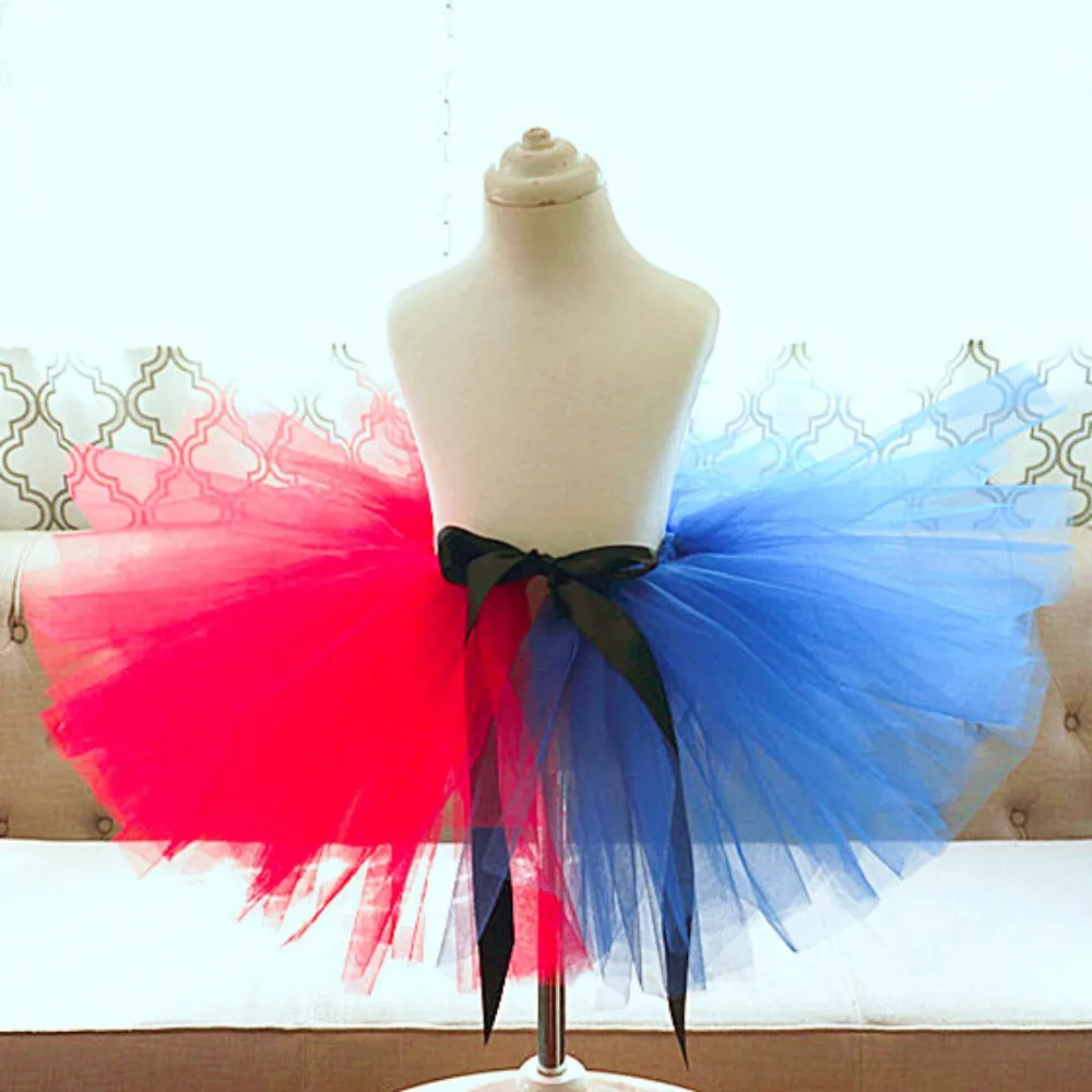 Харли Квинн для девочек детская юбка красного и синего цвета маленьких Новый год