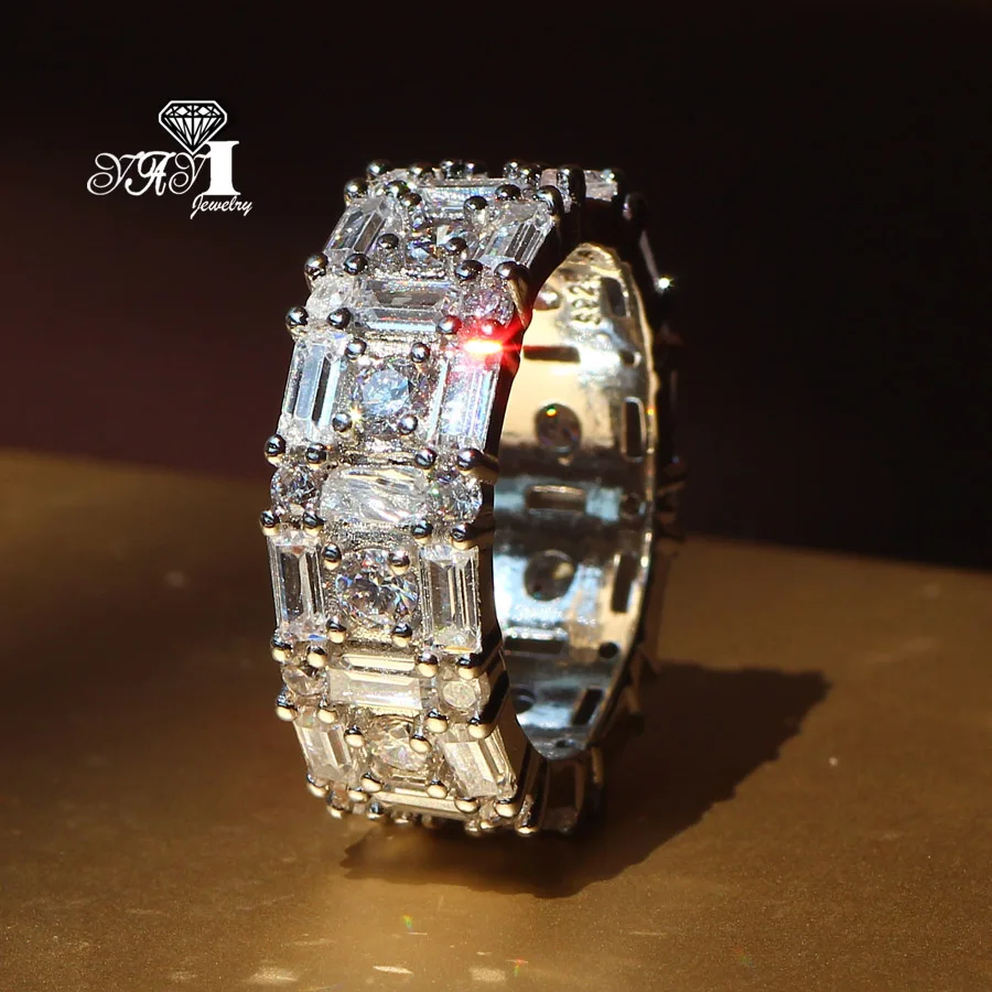 Ювелирные изделия YaYI Мода Принцесса 5.2CT серебро белый циркон Цвет обручальные