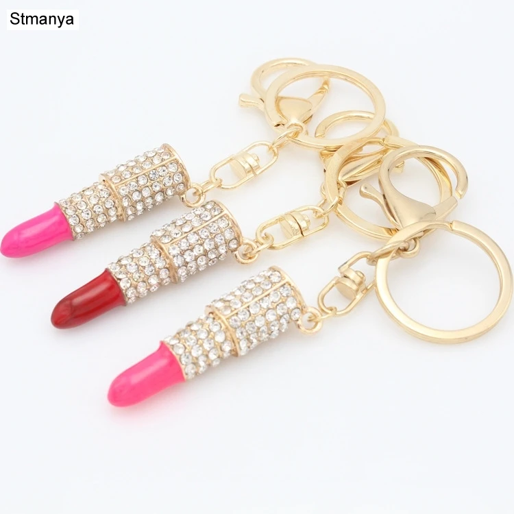 Помада ключ цепочка модные ювелирные изделия металлический помада с блеском