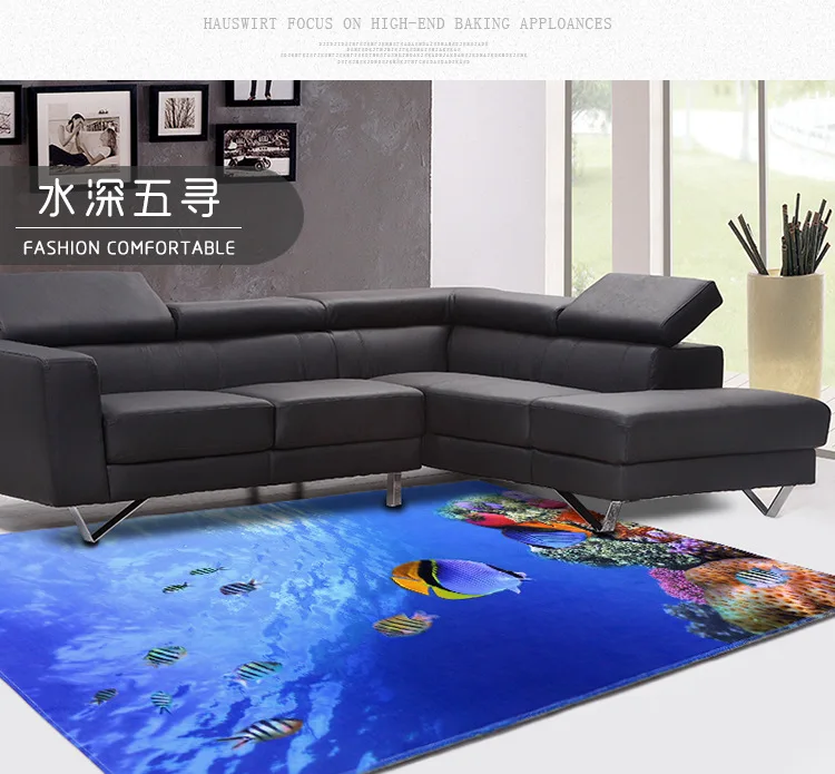 3D ковры для гостиной с изображением подводного мира, коврики для дома и спальни, современный коврик для журнального столика, коврик для Кабинета