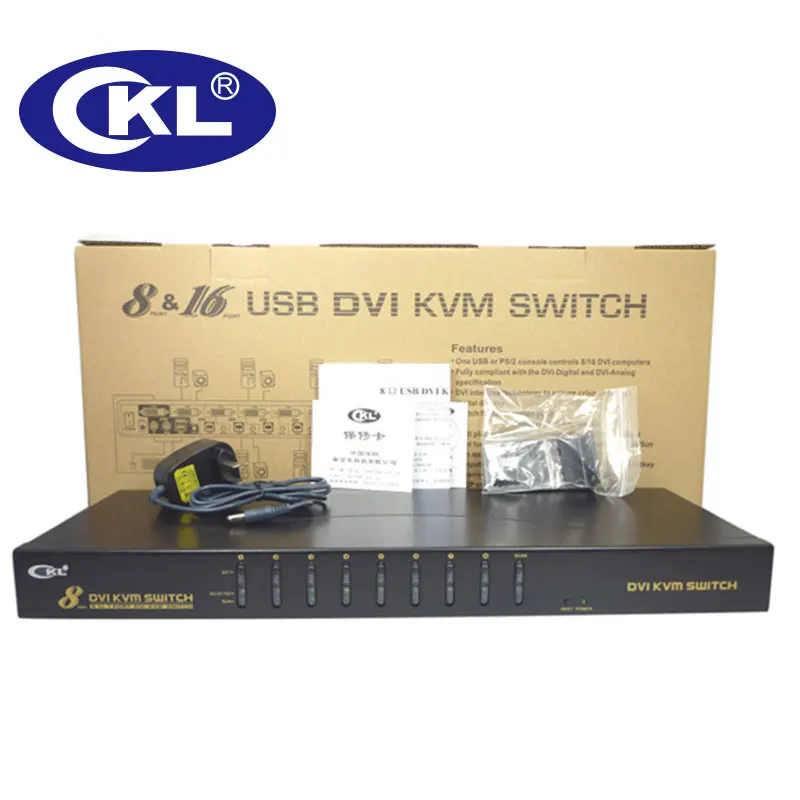 CKL 8 портовый USB DVI KVM переключатель с аудио и PS/2 клавиатура для ПК монитора горячей