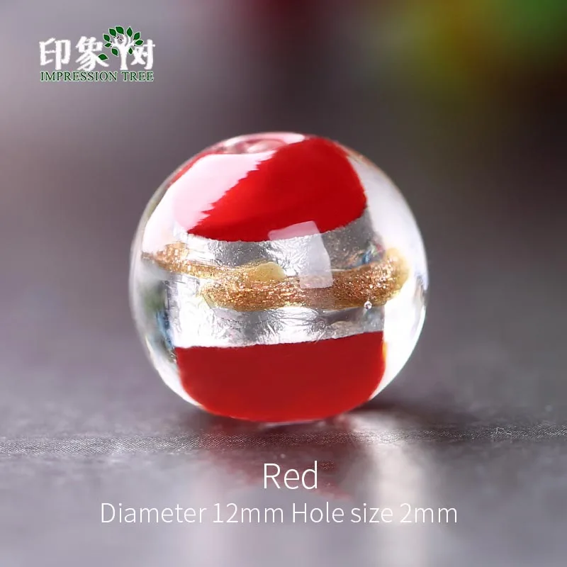 Red 10pcs Стеклянные бусины с серебристой фольгой, 10 шт., 12 мм, разноцветные шармы с песочным узором ручной работ для самостоятельного изготовления ювелирных украшений, модель 16018 - Цвет: Red 10pcs