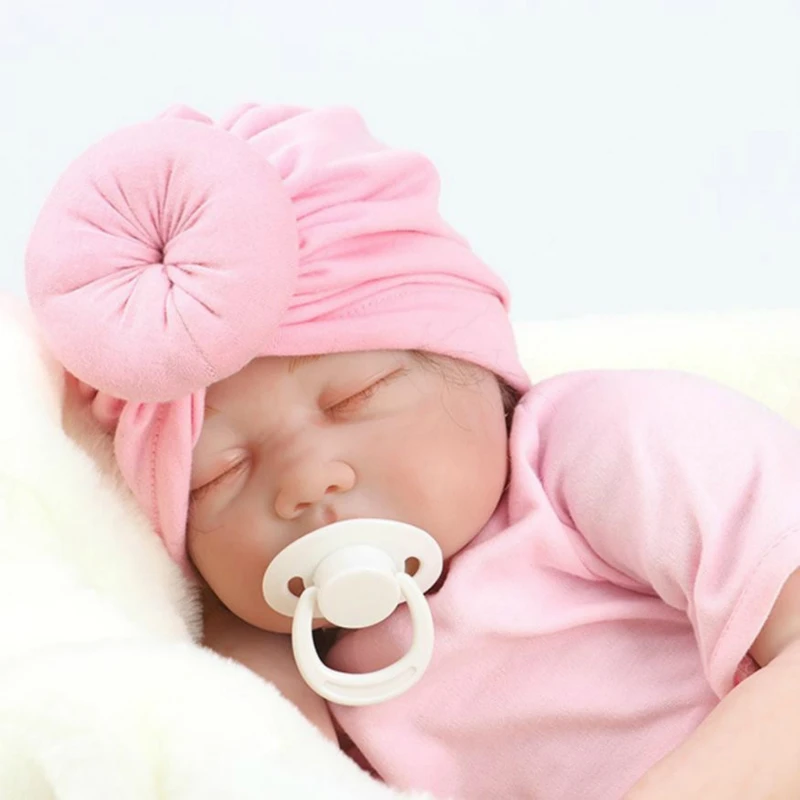 

10pcs Wholesale Infant Newborn Kids Baby Hats Donut Turbans Caps Lovely Children Wrinkle Solid Caps Toddler Cap Accessories