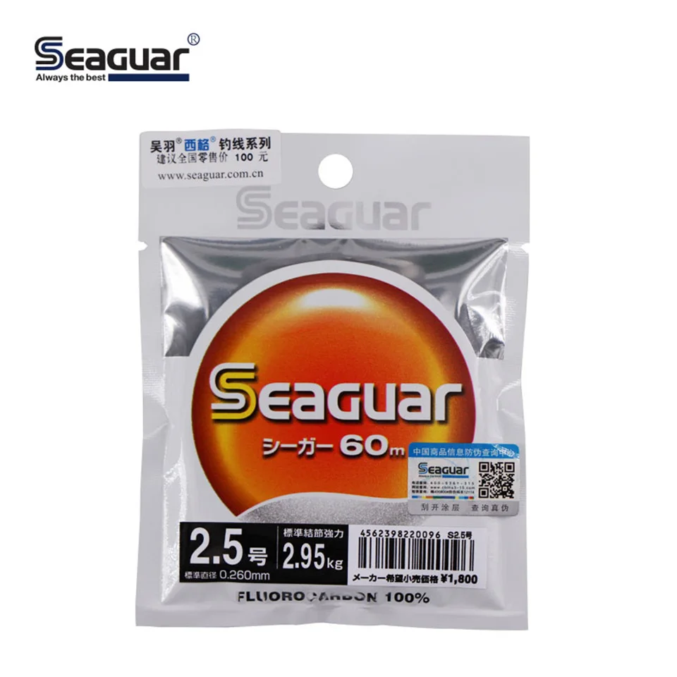 60 м SEAGUAR леска фторуглеродная 0,85 кг-9,6 кг Мощность износостойкие лески