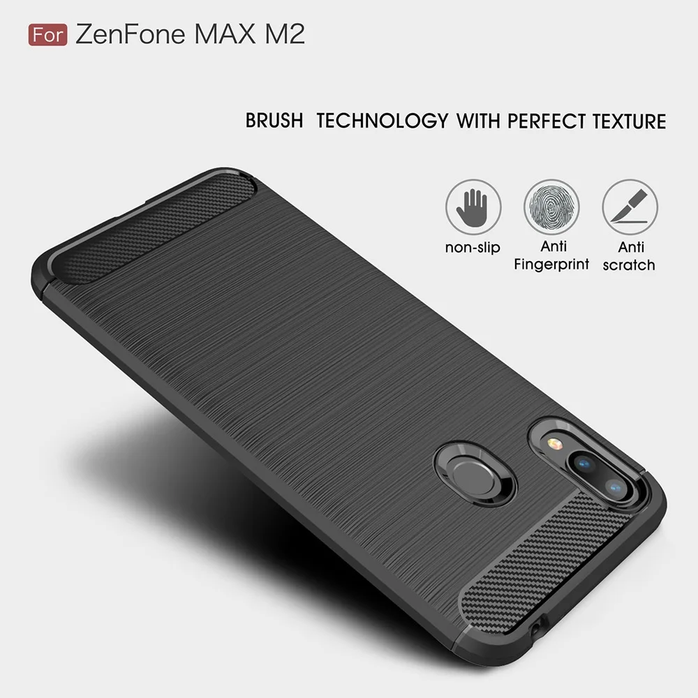 Чехол для ASUS Zenfone Max Pro M2 ZB631KL случае углеродного волокна футляр складной чехол ZB663KL