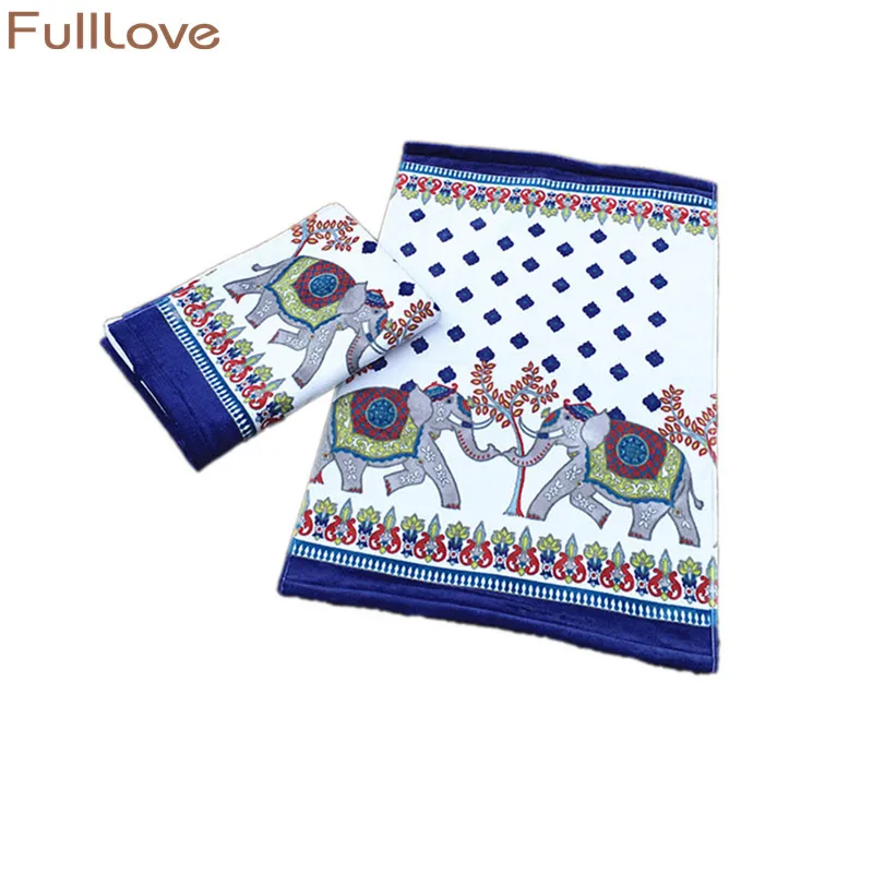 Комплект полотенец FullLove 2 шт./компл. С Рисунком Слона хлопковые полосатые