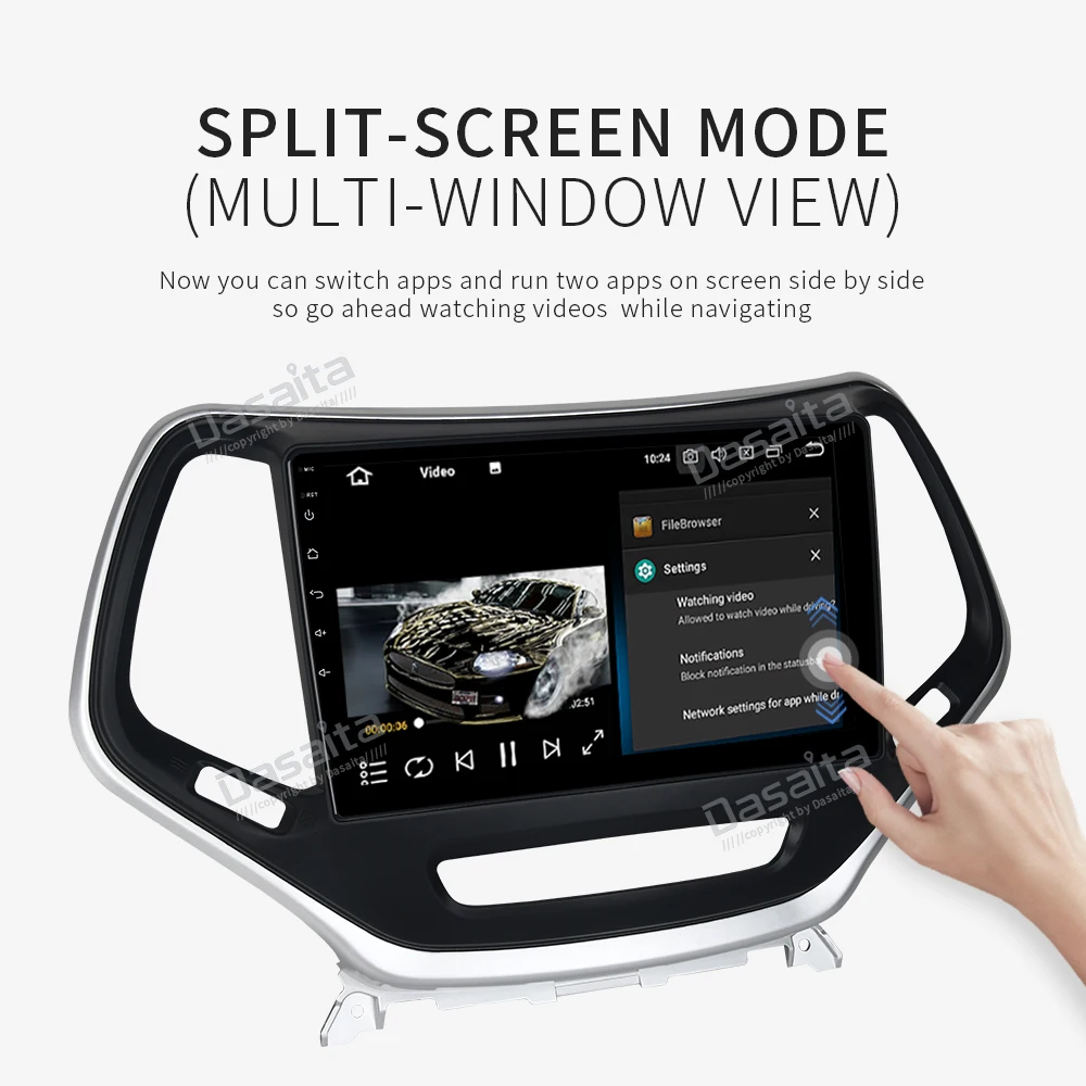 Dasaita 10 2 &quot2.5D изогнутый сенсорный экран Android 0 для Jeep Cherokee 2014 2015 2016 радио