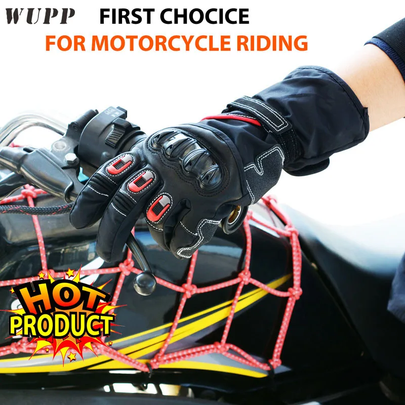 WUPP Motorcycle Breathable Gloves Water Rain Snow Wind Proof Moto Screen Touch Full Finger Glove For Man Woman L XL | Автомобили и