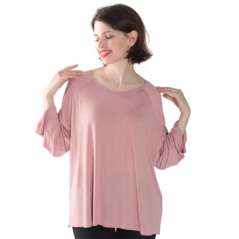 

Autumn Women Sleepwear Female Pajamas Sets laides Suit long Sleeve Pyjamas Women solid color Home Clothes 3XL-6XL