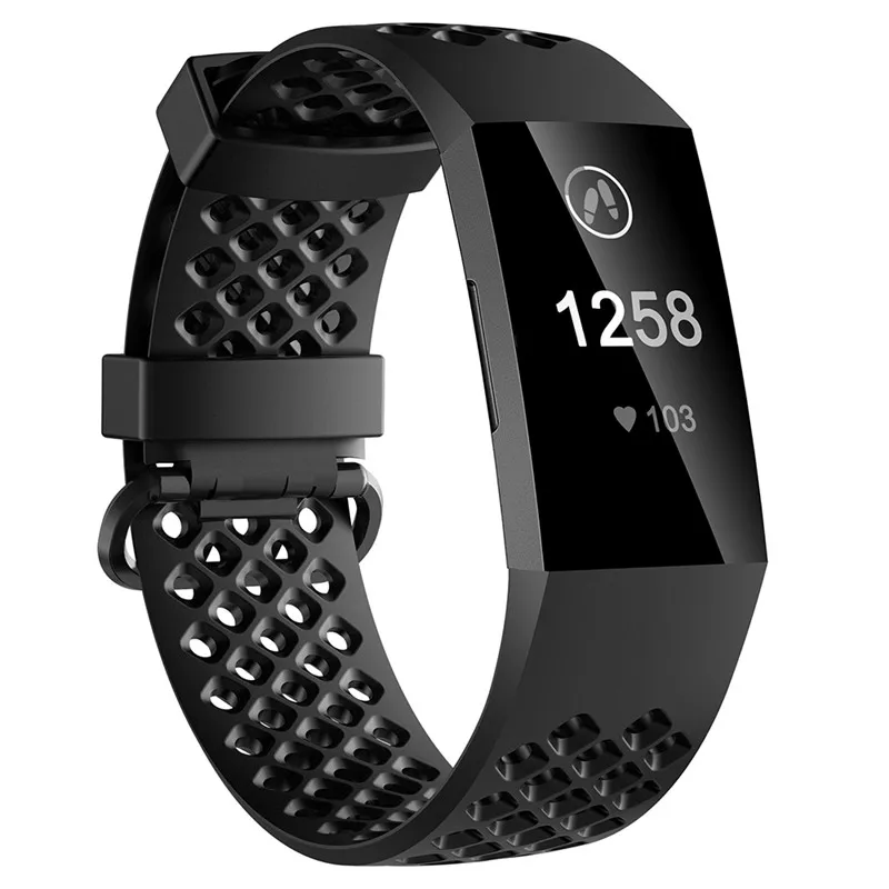 Дышащий зарядный 3 ремешок для Fitbit спортивный браслет полосы Силиконовый удобный браслет для женщин и мужчин