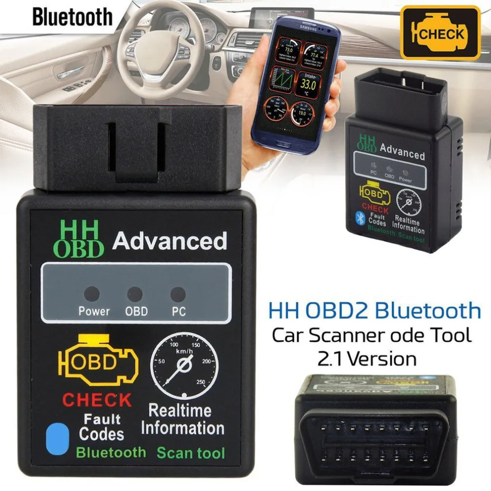 ELM327 V2.1 OBD 2 OBD-II бензиновый авто Bluetooth диагностический интерфейс Сканер Поддержка