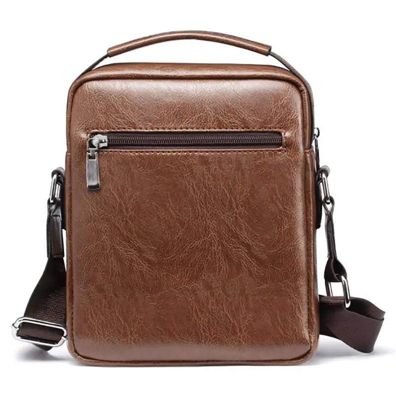 

2021 New Men's Messenger Bags Vintage PU Leather Mens Handbag Zipper Man Crossbody Shoulder Bag for Men Business Bolso Hombre